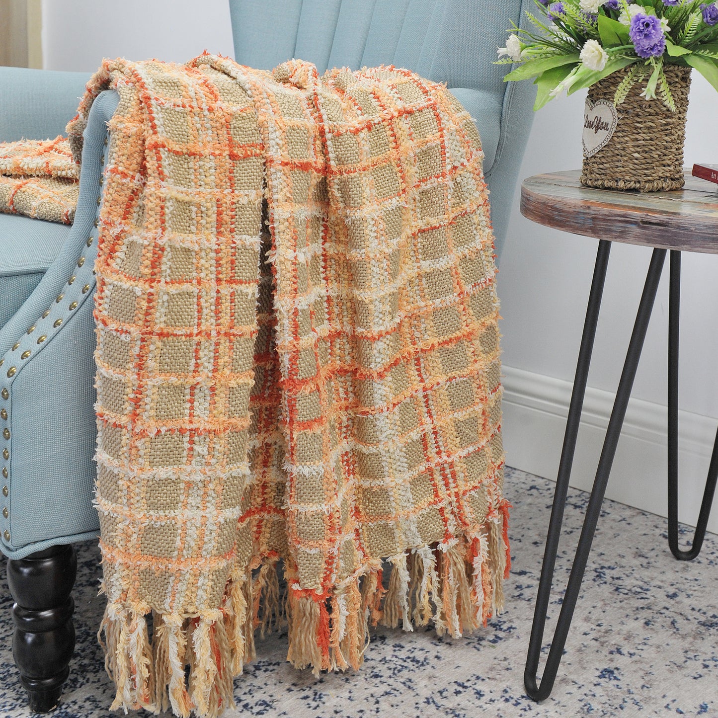 Multi Color Chenille Throw